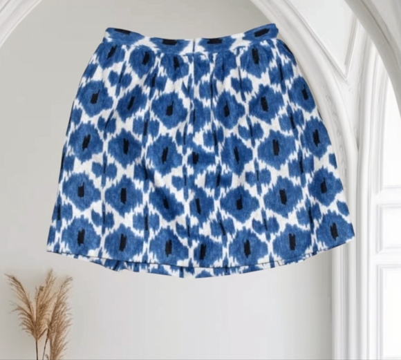 MICHAEL KORS BLUE LINEN A-LINE SHIRT PETITE SIZE 4 EUC - Picture 1 of 7